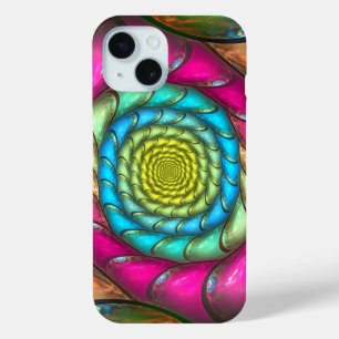 フラクタルカラフル抽象芸術緩和曲線 iPhone 15ケース