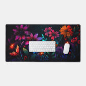 フラクタルカラー鮮やかのワイルドフラワー デスクマット (キーボード&マウス)
