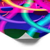 フラクタルカラー10抽象芸術アート ポスター (角)