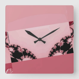 フラクタルガーデンクリーム スクエア壁時計