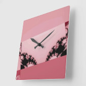 フラクタルガーデンクリーム スクエア壁時計 (傾斜)