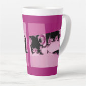 フラクタルガーデンピンクラテマグカップ カフェラテマグ (右アングル)