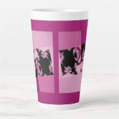 フラクタルガーデンピンクラテマグカップ カフェラテマグ (正面)