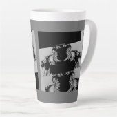 フラクタルガーデン灰色 カフェラテマグ (右アングル)