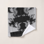 フラクタルガーデン灰色 バスタオルセット (ウォッシュタオル)