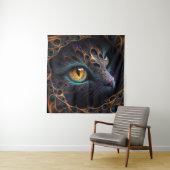 フラクタルキャット顔(黒と色) 鮮やか タペストリー (インサイチュ)