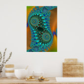 フラクタルギアカラフル抽象芸術の粉砕 ポスター (キッチン)