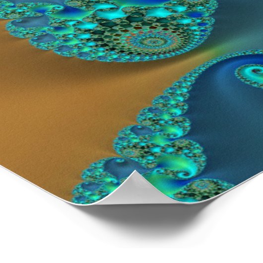 フラクタルギアカラフル抽象芸術の粉砕 ポスター (角)