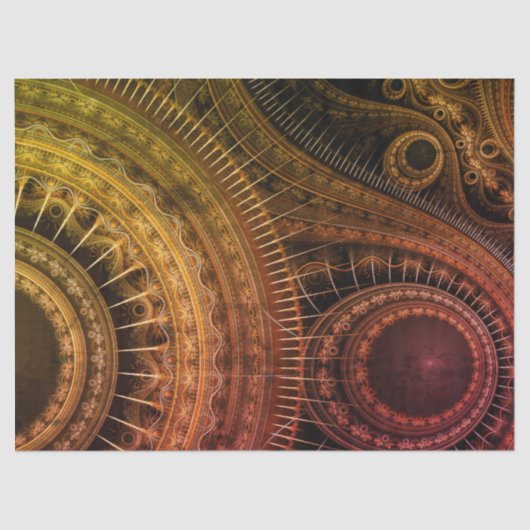 フラクタルギア金ゴールド抽象芸術16 Decondupage 薄葉紙 (正面)