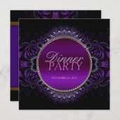 フラクタルゴシックタペストリーディナーパーティの招待状 招待状 (正面/裏面)