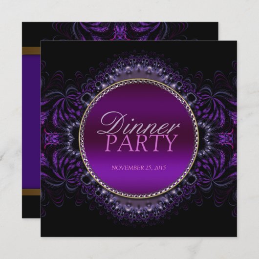 フラクタルゴシックタペストリーディナーパーティの招待状 招待状 (正面/裏面)