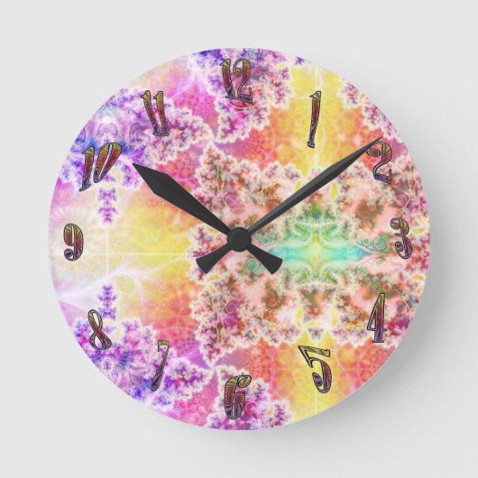フラクタルサイケデリックアートデザイン時計 ラウンド壁時計 (正面)