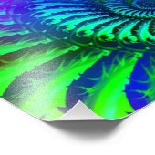 フラクタルサイケデリックブルーパターン フォトプリント            (角)