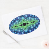 フラクタルサイケデリックワイルド装飾抽象芸術アート 楕円形シール (封筒)