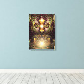 フラクタルサイケデリックヴィジョン・アート キャンバスプリント (インサイチュ (ウッドフロア))