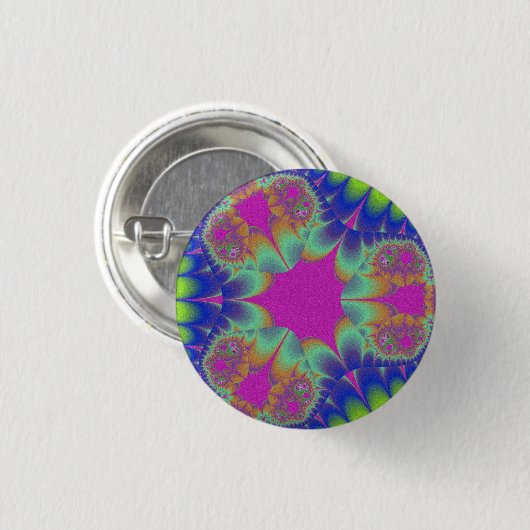 フラクタルサボテン開花 缶バッジ (正面&裏面)