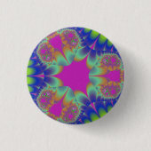 フラクタルサボテン開花 缶バッジ (正面)