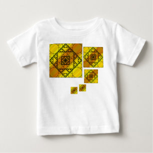 フラクタルジオメトリキッドとベビーライトシャツ ベビーTシャツ