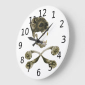 フラクタルスカルとクロスボーン ラージ壁時計 (傾斜)