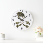 フラクタルスカルとクロスボーン ラージ壁時計 (ホーム)