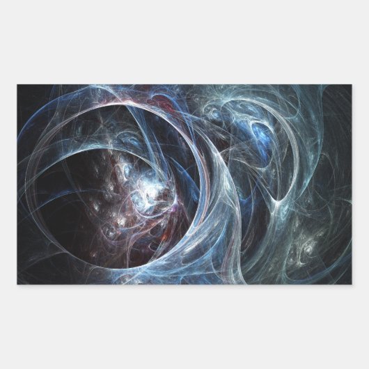 フラクタルステッカー：クモの洞窟 長方形シール (正面)