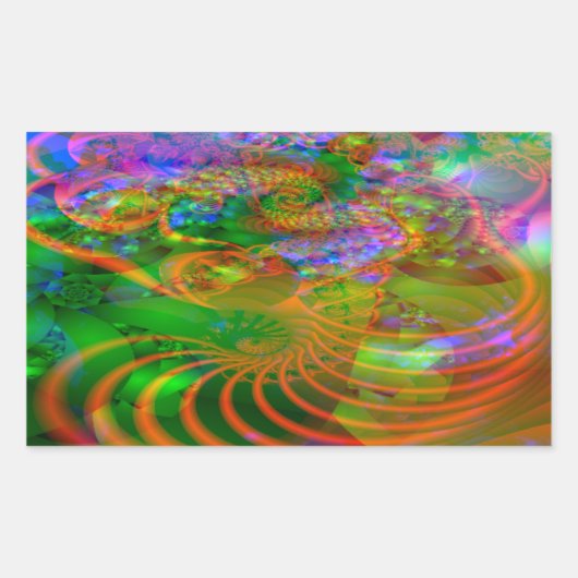 フラクタルステッカー 長方形シール (正面)