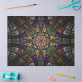 フラクタルステンドグラス窓抽象芸術23デコページ 薄葉紙 (クラフト)