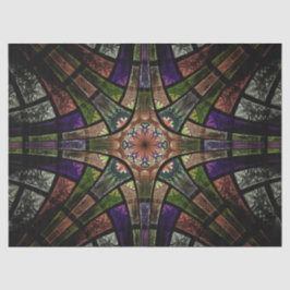 フラクタルステンドグラス窓抽象芸術23デコページ 薄葉紙