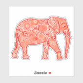 フラクタルスワールゾウ、コーラルオレンジと白 シール (シート)
