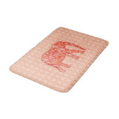 フラクタルスワールゾウ、コーラルオレンジと白 バスマット (アングル)