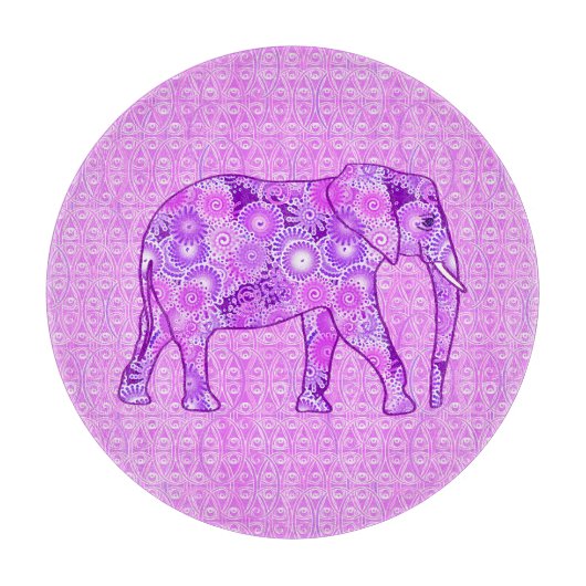 フラクタルスワールゾウ – 紫と蘭 カッティングボード (正面)