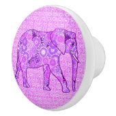 フラクタルスワールゾウ – 紫と蘭 セラミックノブ (右)