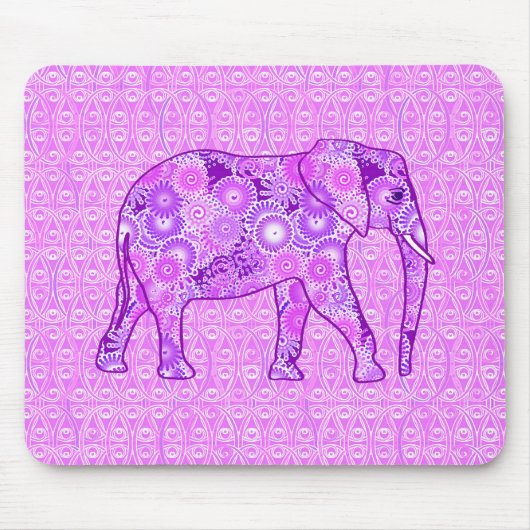フラクタルスワールゾウ – 紫と蘭 マウスパッド (正面)