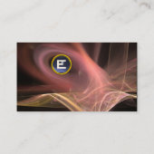 フラクタルスワール宝石モノグラム白黒紫色ピンク 名刺 (裏面)