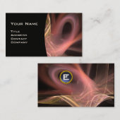 フラクタルスワール宝石モノグラム白黒紫色ピンク 名刺 (正面/裏面)