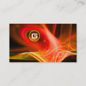 フラクタルスワール宝石モノグラム白黒黄赤 名刺 (裏面)