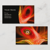 フラクタルスワール宝石モノグラム白黒黄赤 名刺 (正面/裏面)