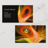 フラクタルスワール宝石モノグラム白黒黄 名刺 (正面/裏面)