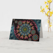 フラクタルタペストリーカード カード (黄色い花)