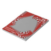 フラクタルツイスト赤+シルバーカスタムメモ帳 ノートパッド (回転)