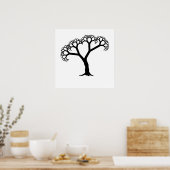 フラクタルツリーブラック ポスター (キッチン)