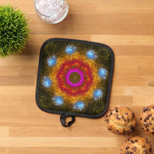 フラクタルデザインの明るい色 鍋敷き (トップダウン)