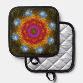 フラクタルデザインの明るい色 鍋敷き (正面/裏面)