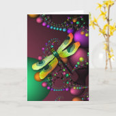 フラクタルトンフライ誕生日カード カード (黄色い花)