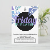 フラクタルナイトクラブフライヤーポエトリープロモーションパープル 招待状 (スタンド正面)