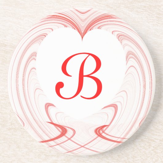 フラクタルハートシリーズ – - – 白と赤のコースター コースター (正面)
