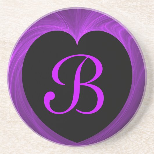 フラクタルハートシリーズ–7-- – 紫コースター コースター (正面)