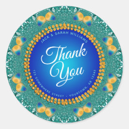 フラクタルバタフライサークルサンキュー ラウンドシール