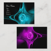 フラクタルバラ抽象芸術渦巻き紫色の青色の黒 名刺 (正面/裏面)