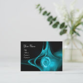 フラクタルバラ抽象芸術渦巻き紫色の青色の黒 名刺 (スタンド正面)